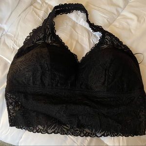 Aerie Lace Halter Black Bralette XXL